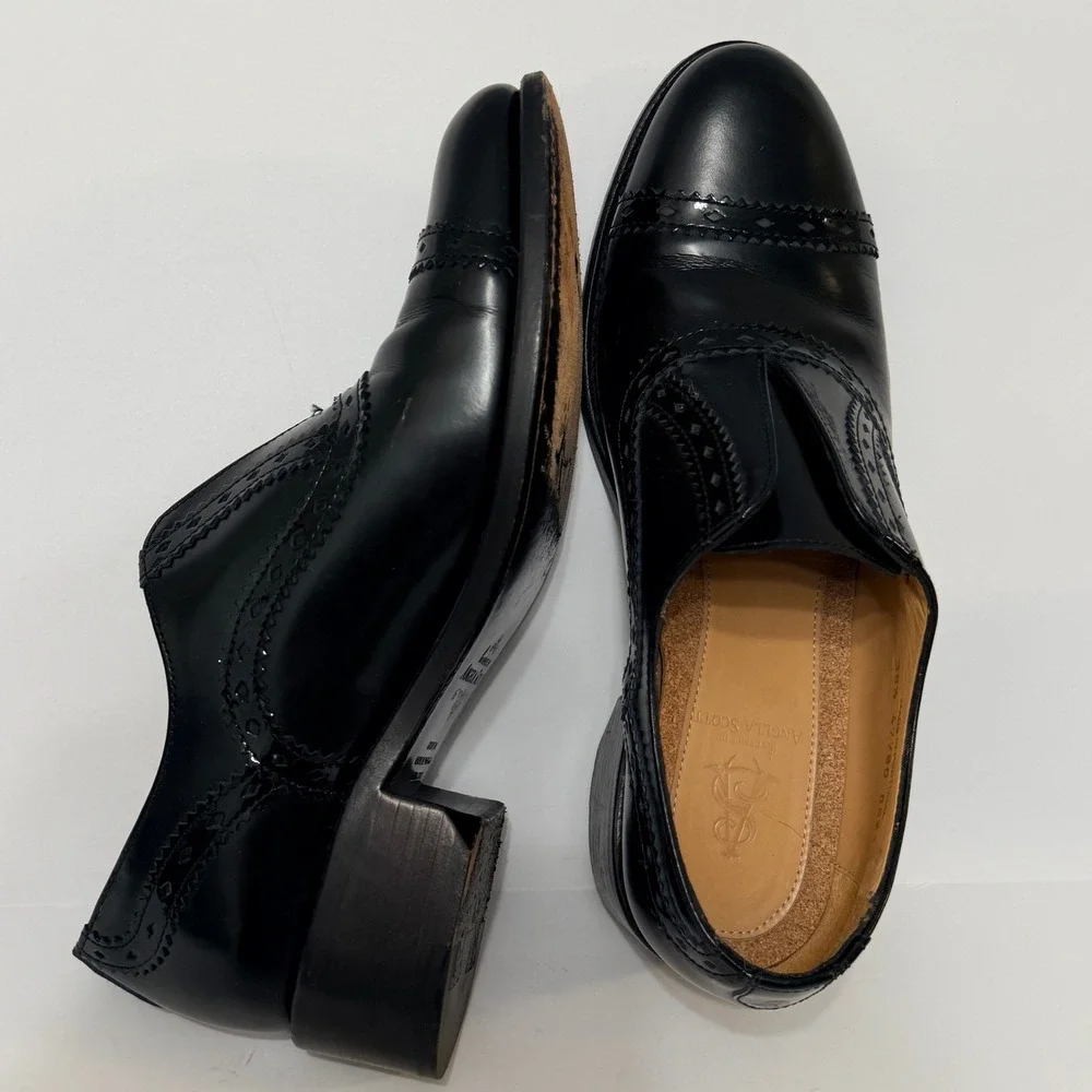 The Office Angela Scott Ms Arzner Slip On Black Oxford Leather Loafer 38.5 US8.5